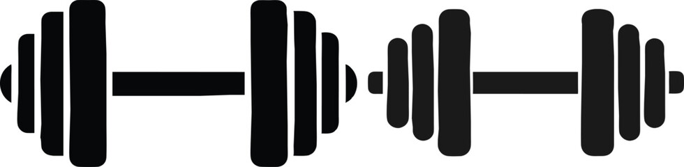 dumbbell icon silhouette vector illustration 