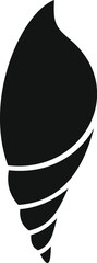 This simple and elegant black seashell icon evokes the beauty and tranquility of the ocean, making it perfect for designs related to marine life, coastal living, or travel