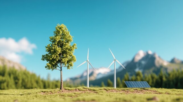 A 3D green graph highlighting energy consumption trends.