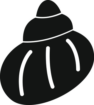 recommend clip art: Simple and elegant black glyph icon of a seashell, evoking feelings of relaxation and summer holidays