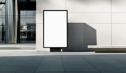 Mockup poster city box. Template poster advertising citylight. City format board, urban style, billboard in city. Mockup poster, city light box, street billboard, citylight. Realistic style photo