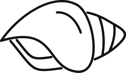 Simple line art drawing of a seashell, evoking the beauty and tranquility of the ocean