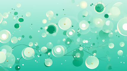 Green Soap Bubbles on Blue Background, Abstract Image, Texture, Pattern, Wallpaper, Cover and Screen of Smartphone, Cell Phone, Computer, Laptop, 9:16 and 16:9 Format