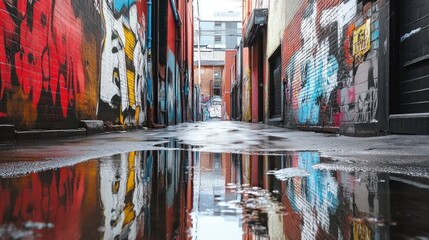 Graffiti Alley Reflection