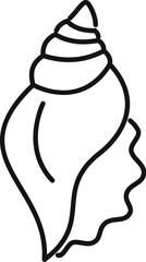 Simple line art illustration of a seashell evoking summer holidays and the beauty of nature