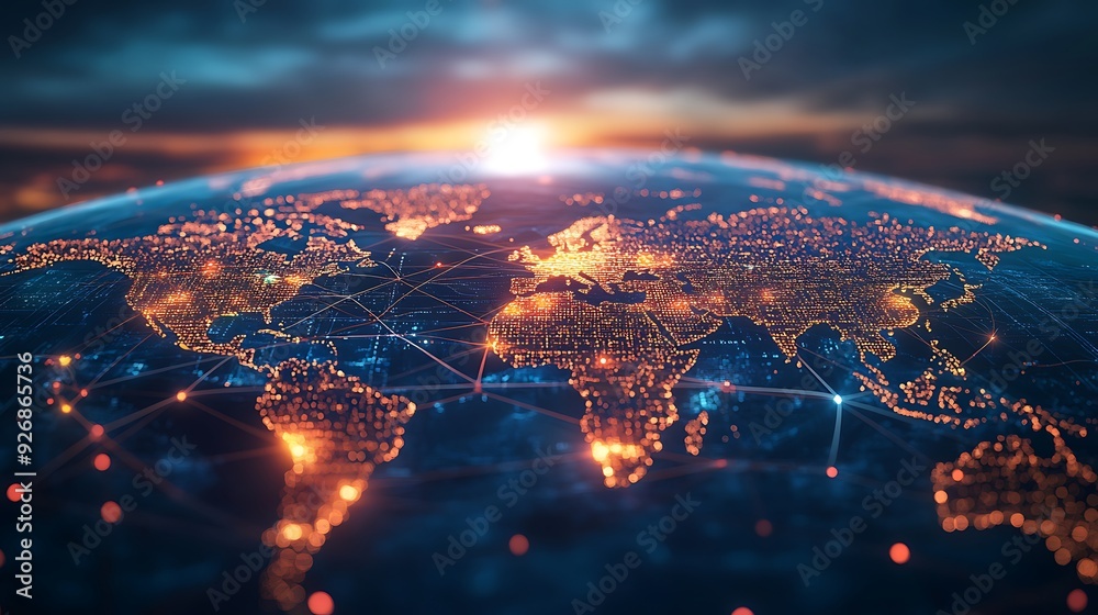 Poster Futuristic Digital Transaction Dashboard with Real-Time Cross-Border Payments