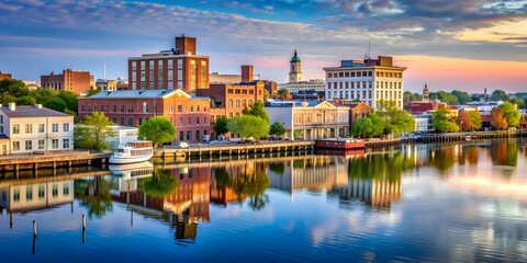 Fototapeta premium Historic waterfront town of Wilmington, North Carolina , Wilmington, USA, historic, waterfront, town, coastal