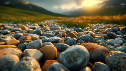 Obraz premium Sunrise Over a Rocky Mountain Meadow