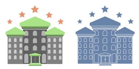 Hotel, hotel icon, hostel icon. Flat design, vector illustration, vector