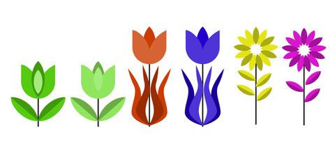 leaf flower illustration plant art nature vector design floral line botanical bouquet black drawing blossom white outline vintage spring summer background isolated decoration set