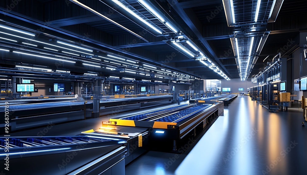 Aufkleber Detailed Cargo Container Loading with Digital Overlays at Busy Port