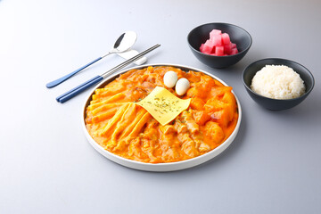 회색배경의 곱도리탕 Gopdoritang with gray background