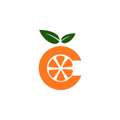 logo design vector combination of orange fruit and initials or letters or alphabet or numbers for business purposes and others