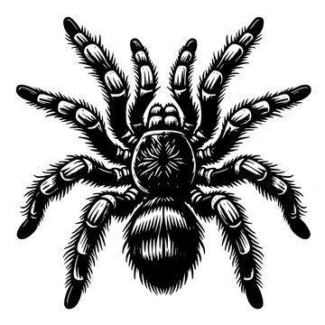 black tarantula spider detailed view clip art preview