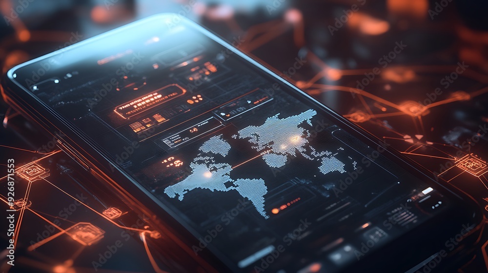 Poster High-Tech Control Room for Monitoring Mobile Commerce with Real-Time Data