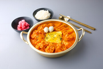 회색배경의 곱도리탕 Gopdoritang with gray background