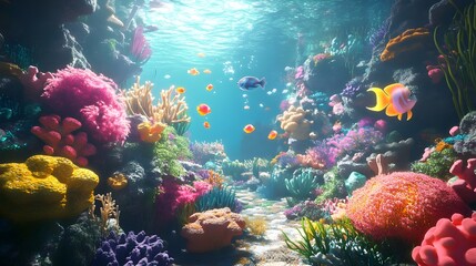 Enchanting Underwater World of Mermaids and Vibrant Coral Reefs