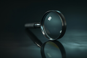 Magnifying Glass on Black Background
