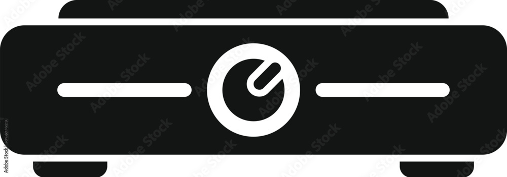 Wall mural simple vector icon of a portable electric hot plate, perfect for minimalist designs related to cooki