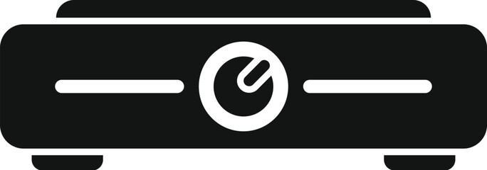 Simple vector icon of a portable electric hot plate, perfect for minimalist designs related to cooking and kitchen appliances