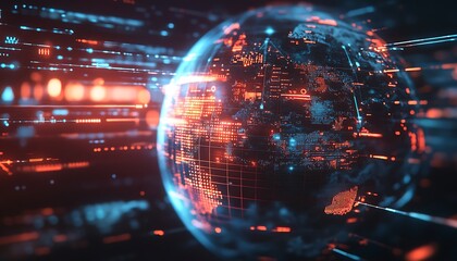 Futuristic E-Commerce Interface with Data on Consumer Behavior Across Countries