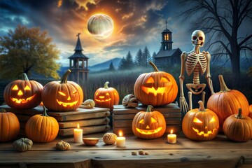 halloween pumpkins and jack