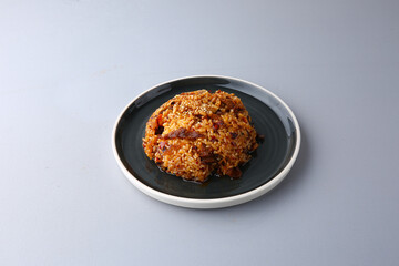 회색배경의 볶음밥 Fried rice with gray background