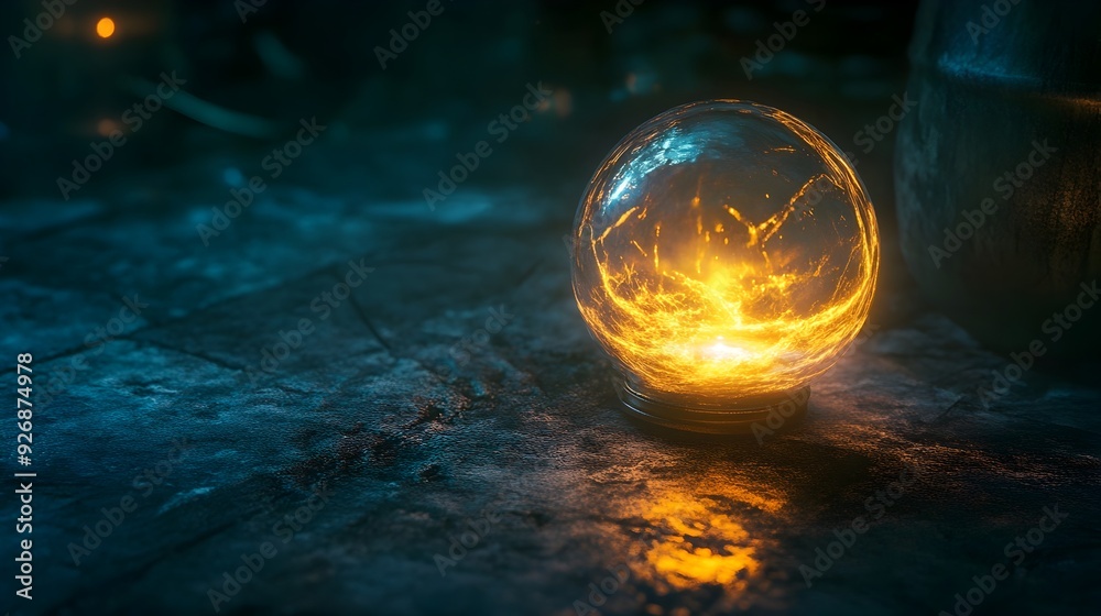 Aufkleber Glowing Magical Object Illuminating Mysterious Ethereal Setting