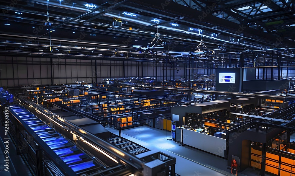 Aufkleber State-of-the-Art Fulfillment Center with Automated Sorting and Drone Shipping
