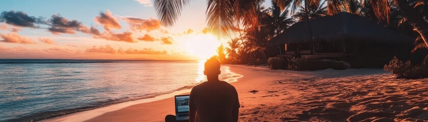 Digital nomad lifestyle, vibrant freedom, dynamic work, global living