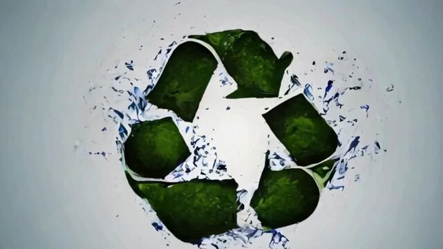 S&iacute;mbolo de reciclaje en movimiento