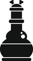 Black silhouette of a hookah standing on a white background