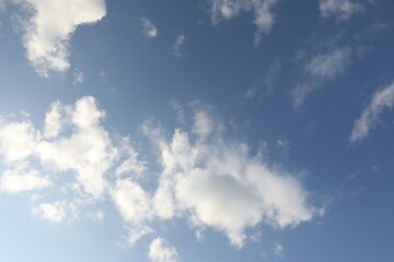Picturesque view of blue sky with fluffy clouds