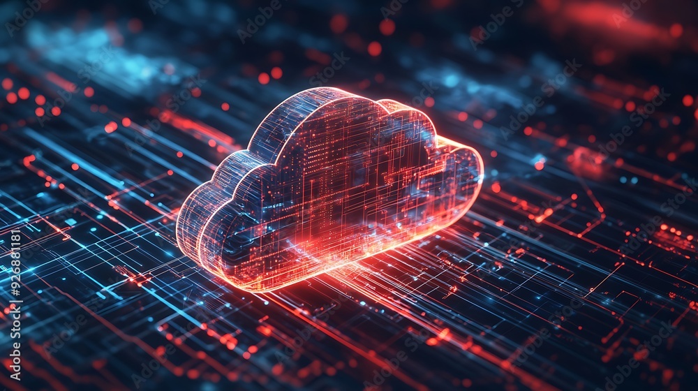 Poster High-Tech Cloud Security Visualization with Multiple Layers of Protection
