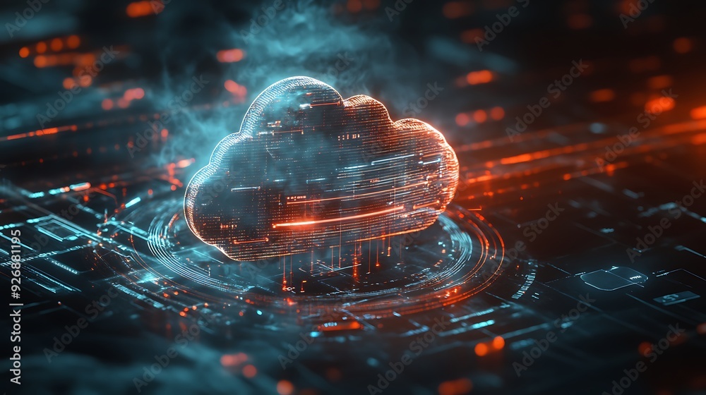Poster High-Tech Cloud Security Visualization with Multiple Layers of Protection