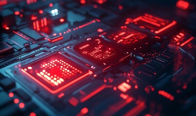 Obraz premium Close-Up of Digital Firewall with Indicators Showing Blocked Malware Attempts