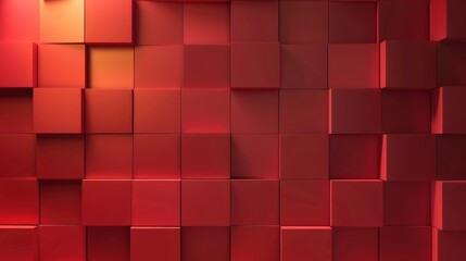 3D abstract geometric background with red cubes, creating a modern and dynamic visual effect.