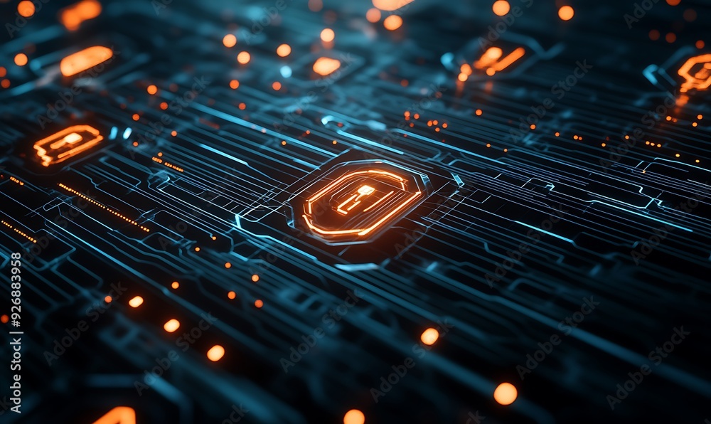 Aufkleber detailed shot of digital security system performing identity verification