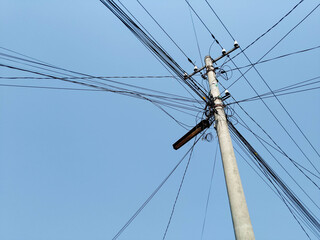 Fototapeta premium Power Pole 2 Power poles that have lots of power lines