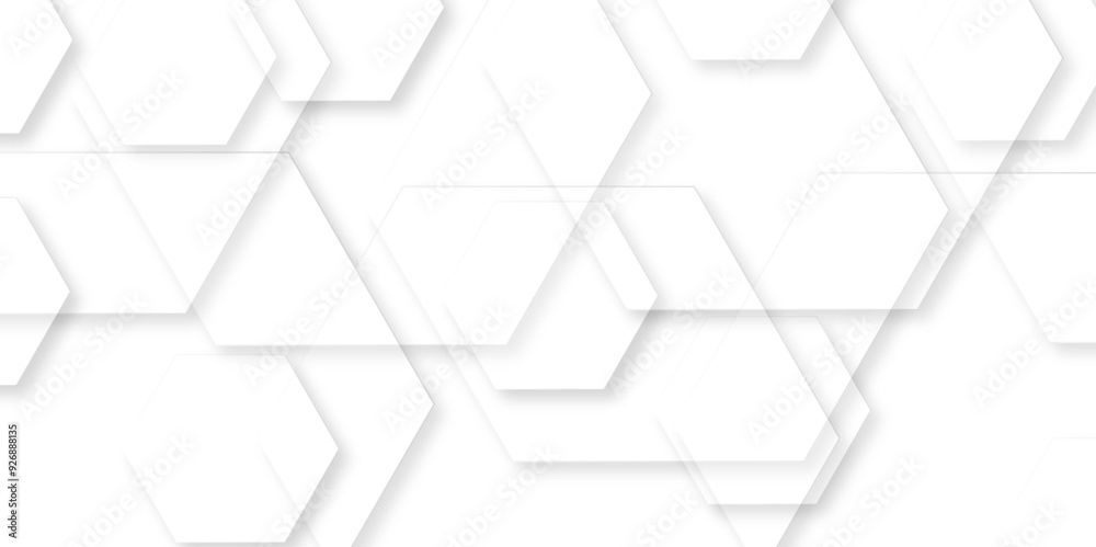 Poster Seamless cell background. Abstract honeycomb background. Background with hexagons White Hexagonal Background. White abstract hexagon wallpaper or background. Abstract honeycomb white technology bg. 