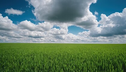 Obraz premium Digital composition of green meadow and blue sky 19