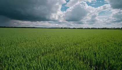 Digital composition of green meadow and blue sky
1