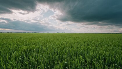 Rural landscape with field and blue sky with clouds spring seasonal natural background Panoramic view 21