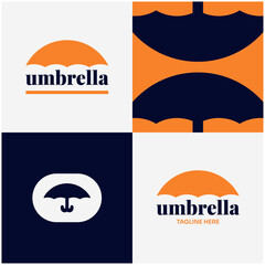 Logo Orange Umbrella Company Rainy Cloudy