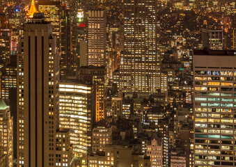 View of New York Manhattan during sunset hours