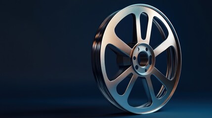 Fototapeta premium Vintage Film Reel on Dark Background
