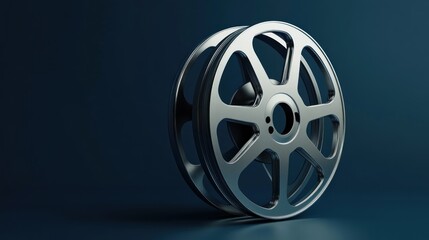 Film Reel on Blue Background