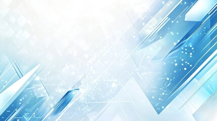 Stylish Abstract Technology Vector Design with Light Blue and White Geometric Shapes, Ideal for High-Tech Wallpapers, Banners, and Posters