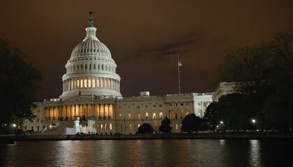 Fototapeta premium US Capitol building at sunset, Washington DC, USA. 6