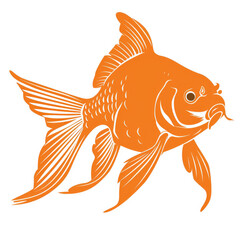 Goldfish vector art silhouette isolated white background
